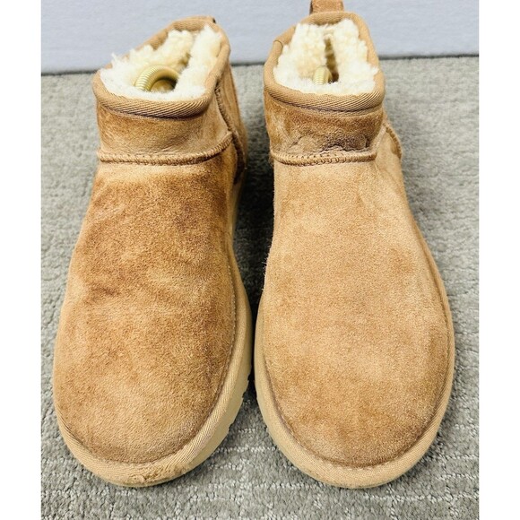 UGG Classic Ultra Mini Boot for Women’s Size US 9 Chestnut Natural Materials - Picture 2 of 12